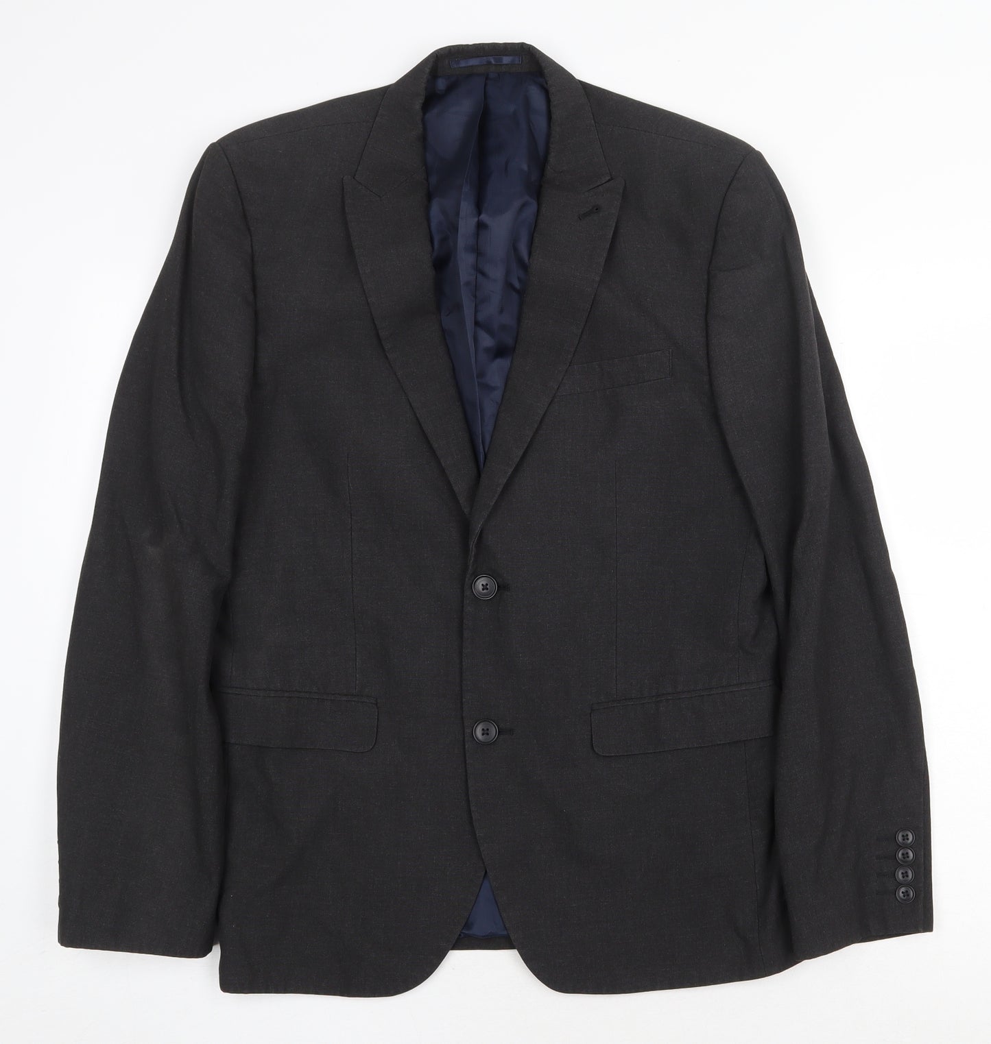 NEXT Mens Grey Polyester Jacket Suit Jacket Size 40 Regular