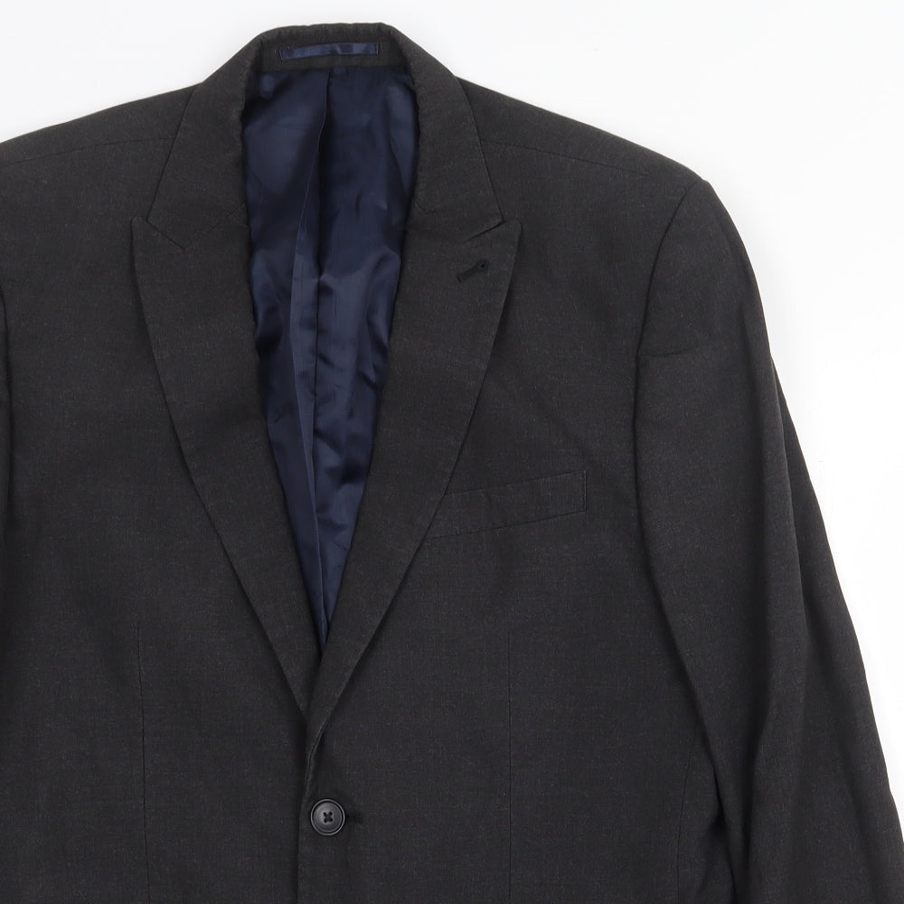 NEXT Mens Grey Polyester Jacket Suit Jacket Size 40 Regular