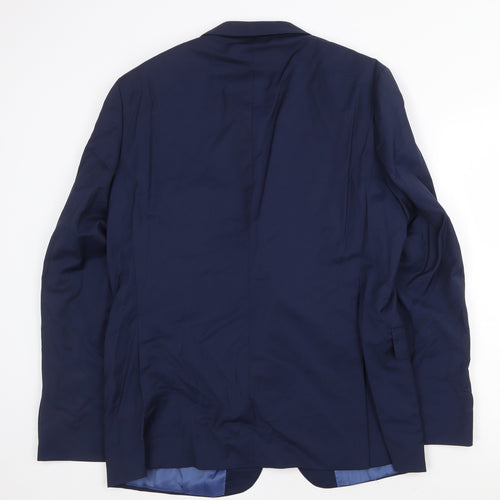 Marks and Spencer Mens Blue Polyester Jacket Suit Jacket Size 42 Regular