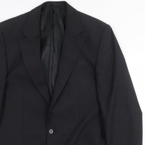 Scott & Taylor Mens Black Polyester Jacket Suit Jacket Size 38 Regular