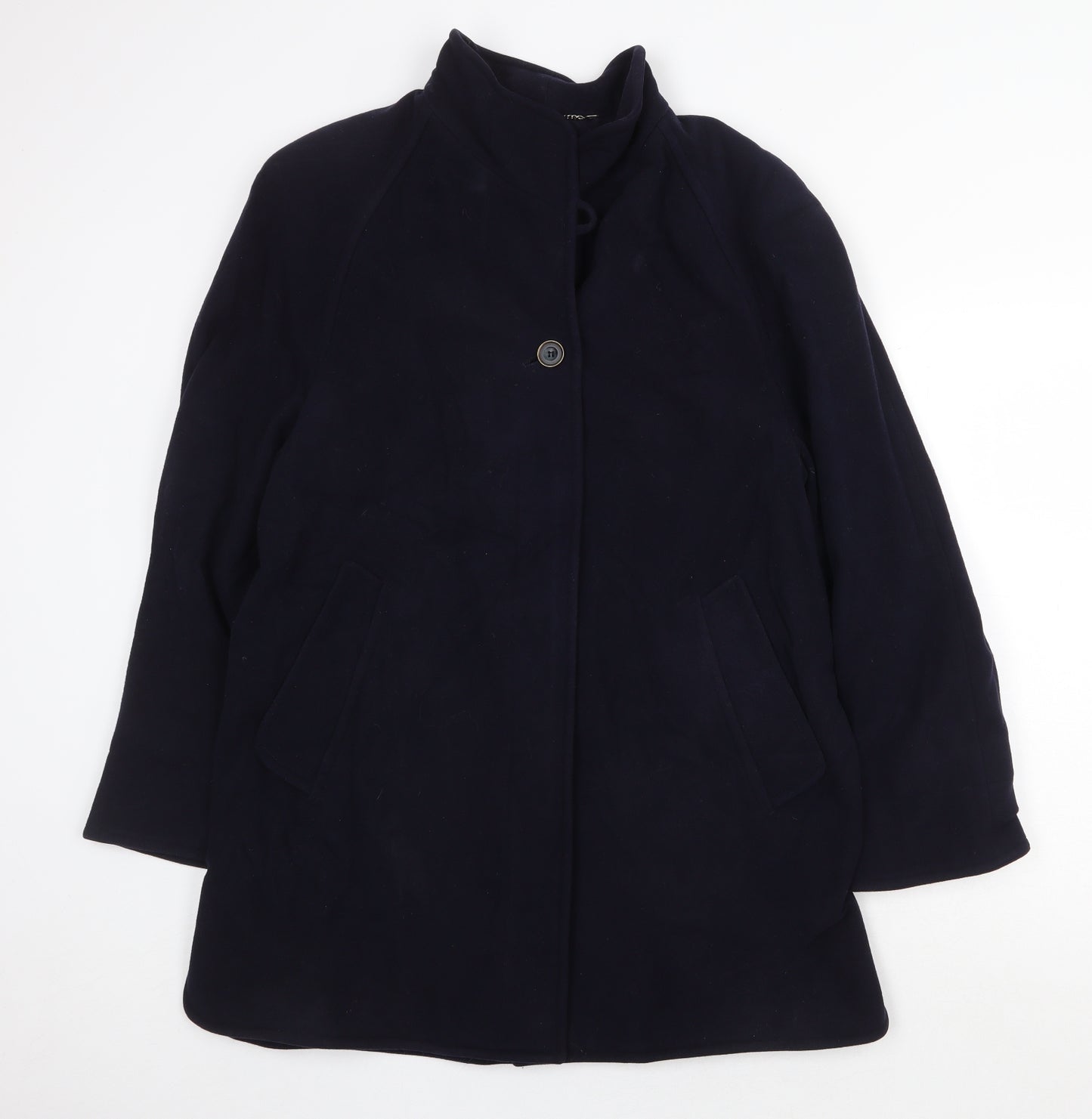 Fuchs Schmitt Womens Blue Overcoat Coat Size 12 Button