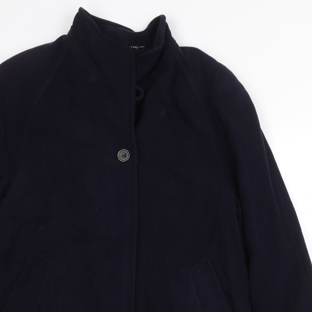 Fuchs Schmitt Womens Blue Overcoat Coat Size 12 Button