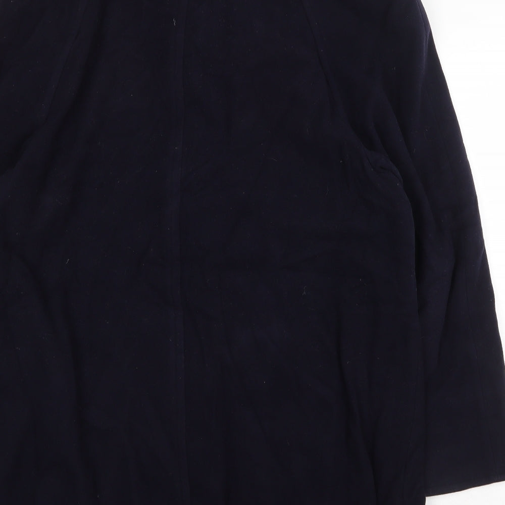 Fuchs Schmitt Womens Blue Overcoat Coat Size 12 Button