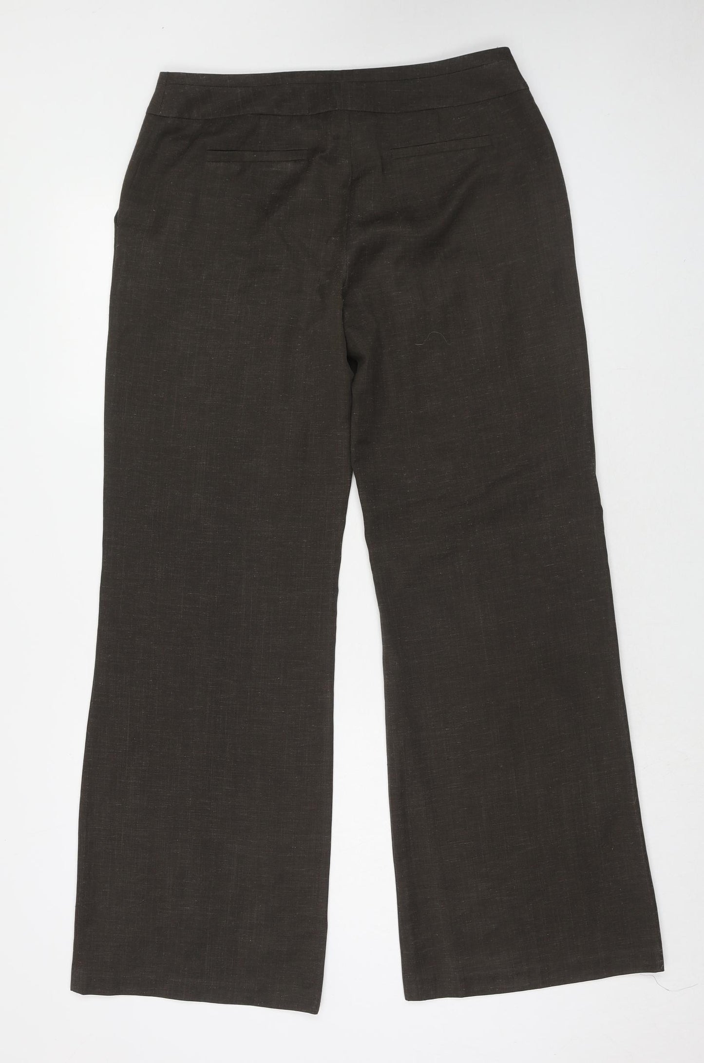 Dorothy Perkins Womens Brown Polyester Trousers Size 12 Regular Hook & Eye