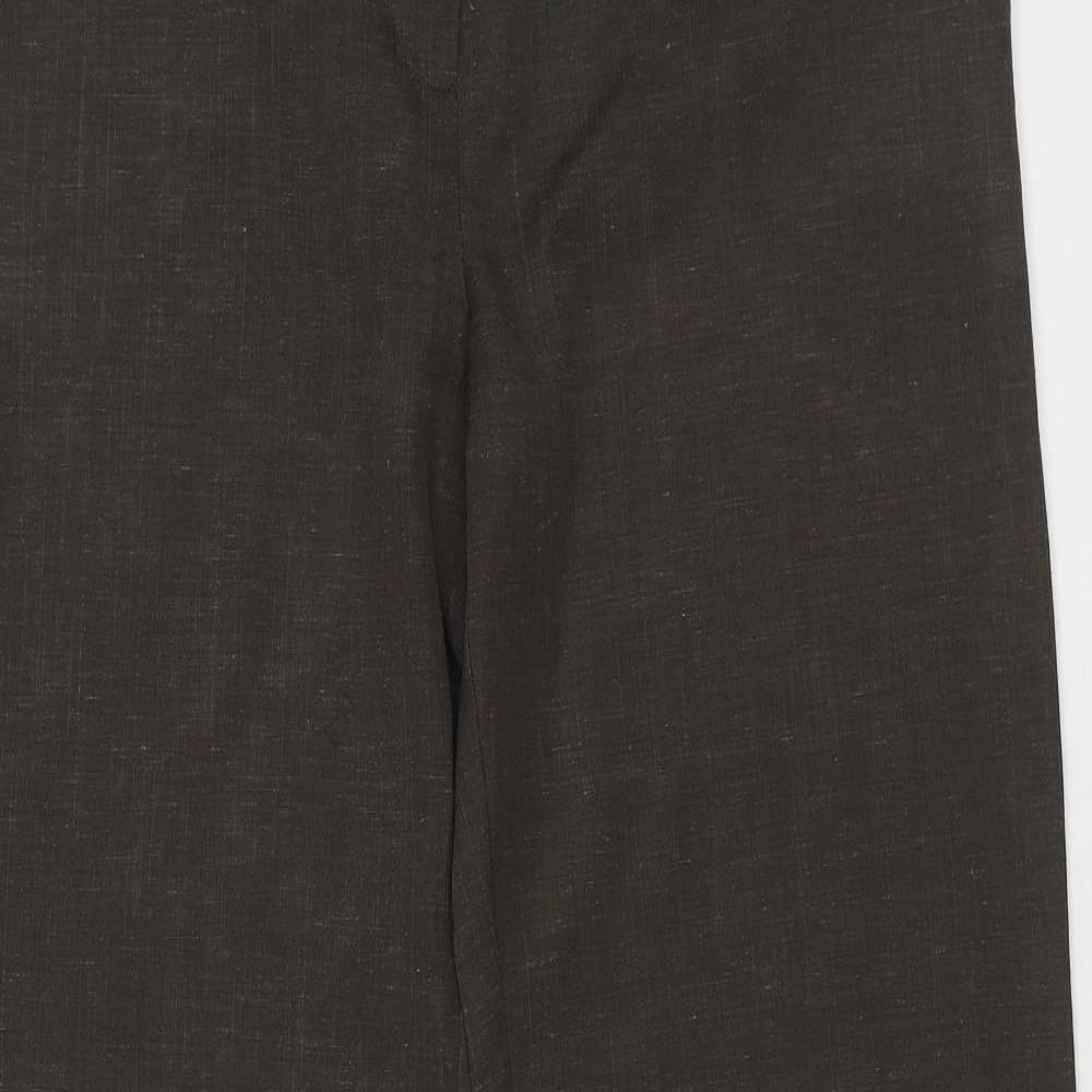Dorothy Perkins Womens Brown Polyester Trousers Size 12 Regular Hook & Eye