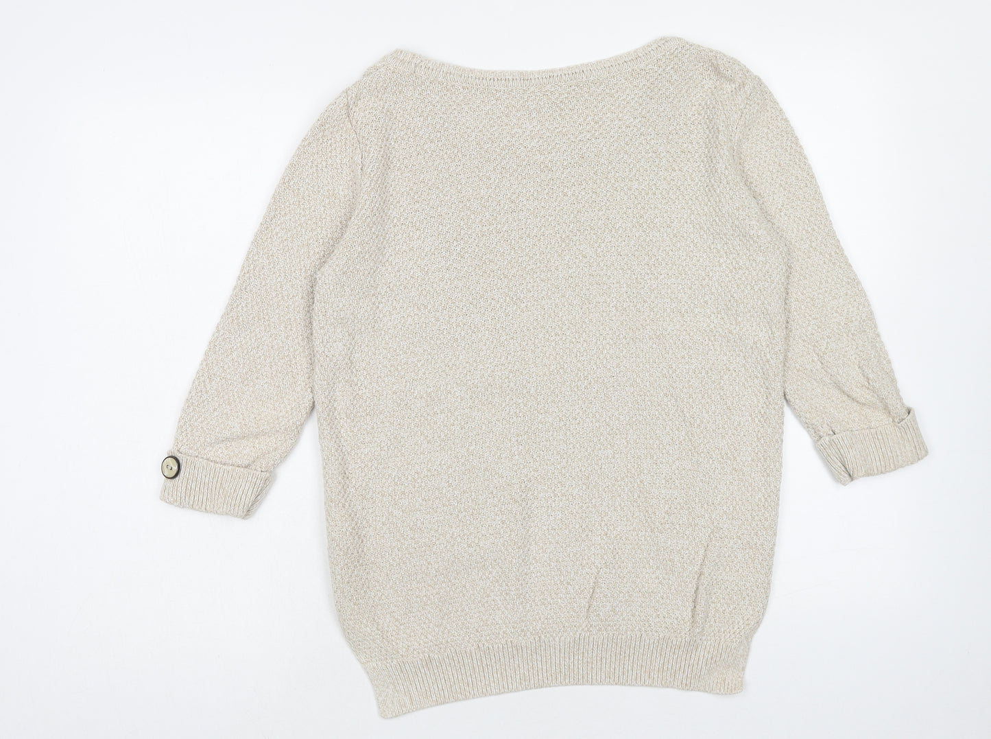 Wallis Womens Beige Round Neck Cotton Pullover Jumper Size S