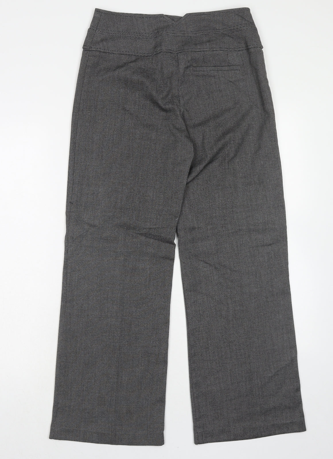 F&F Womens Grey Geometric Polyester Trousers Size 8 Regular Zip