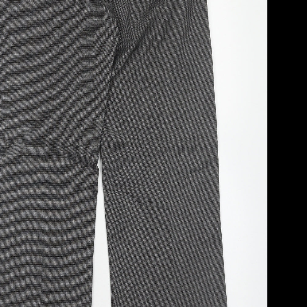 F&F Womens Grey Geometric Polyester Trousers Size 8 Regular Zip