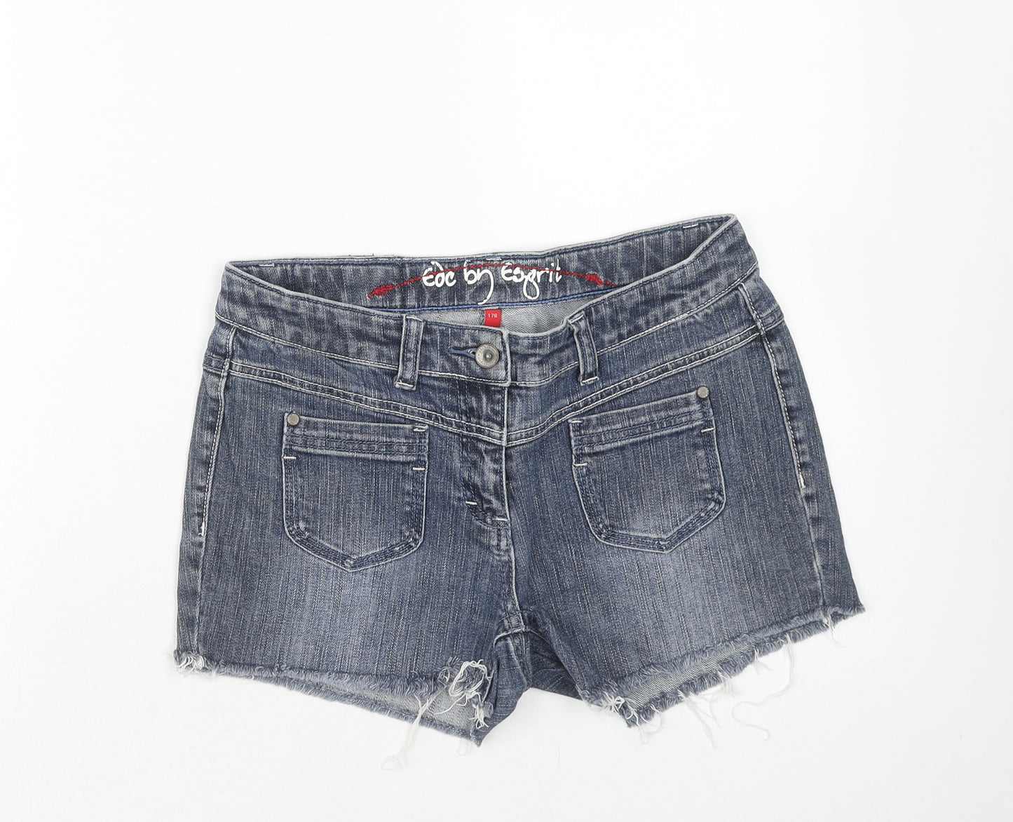 edc by Esprit Girls Blue Cotton Hot Pants Shorts Size 16 Years Regular Zip