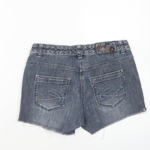 edc by Esprit Girls Blue Cotton Hot Pants Shorts Size 16 Years Regular Zip