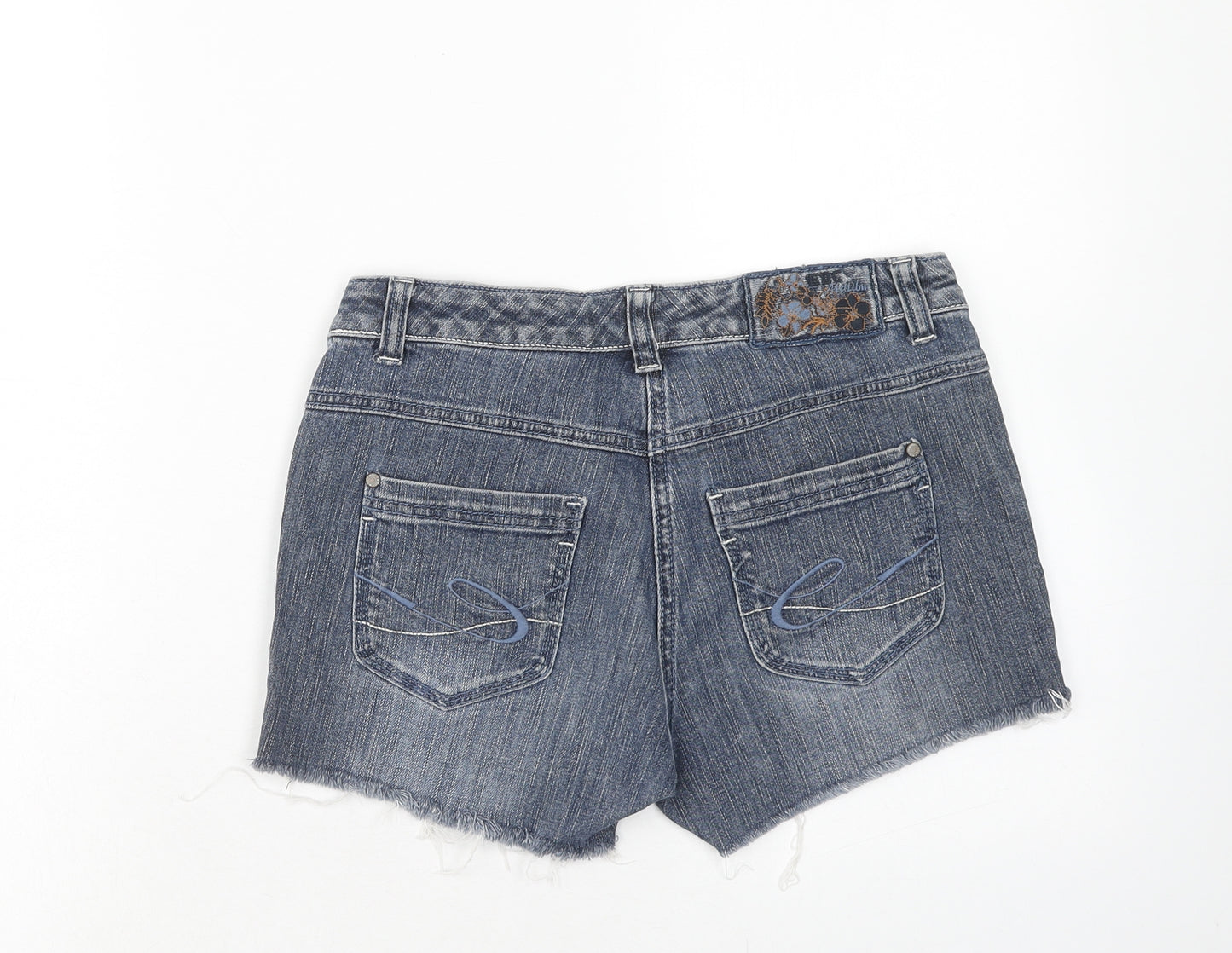 edc by Esprit Girls Blue Cotton Hot Pants Shorts Size 16 Years Regular Zip