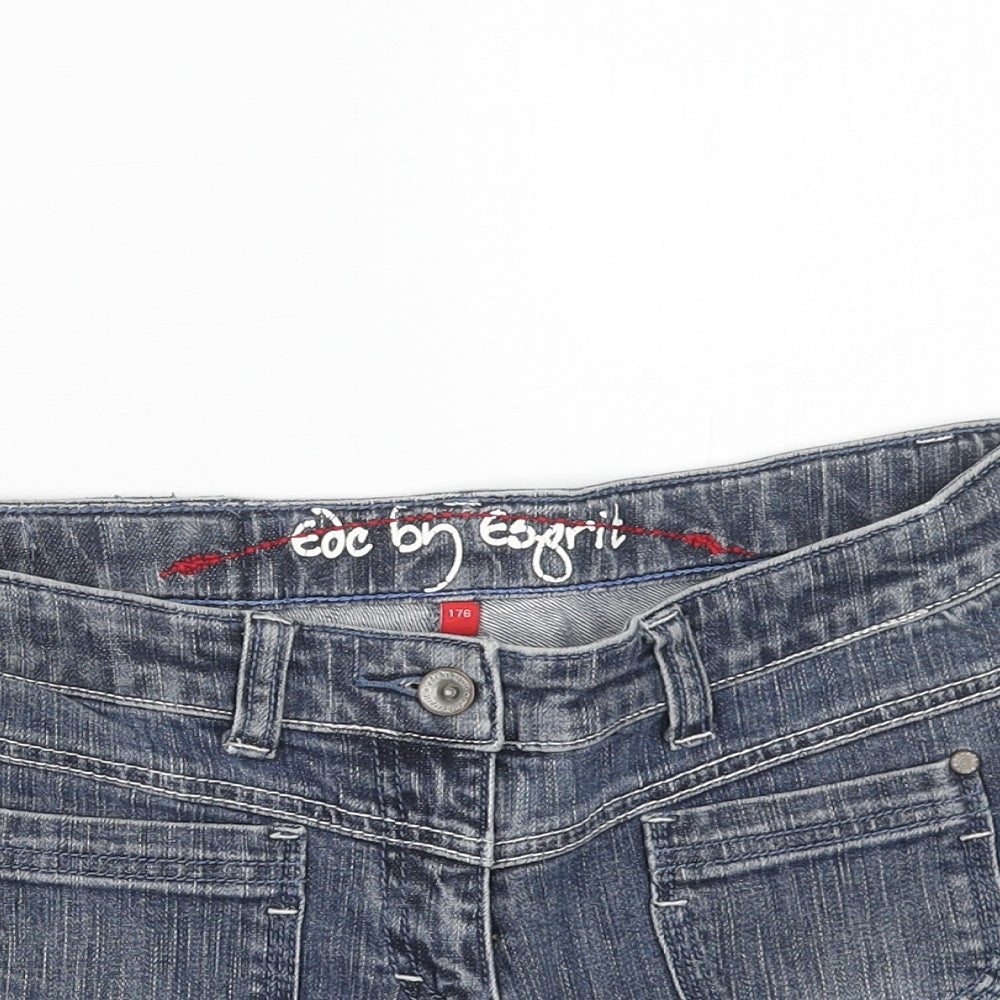 edc by Esprit Girls Blue Cotton Hot Pants Shorts Size 16 Years Regular Zip