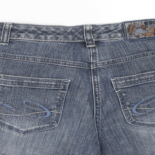 edc by Esprit Girls Blue Cotton Hot Pants Shorts Size 16 Years Regular Zip