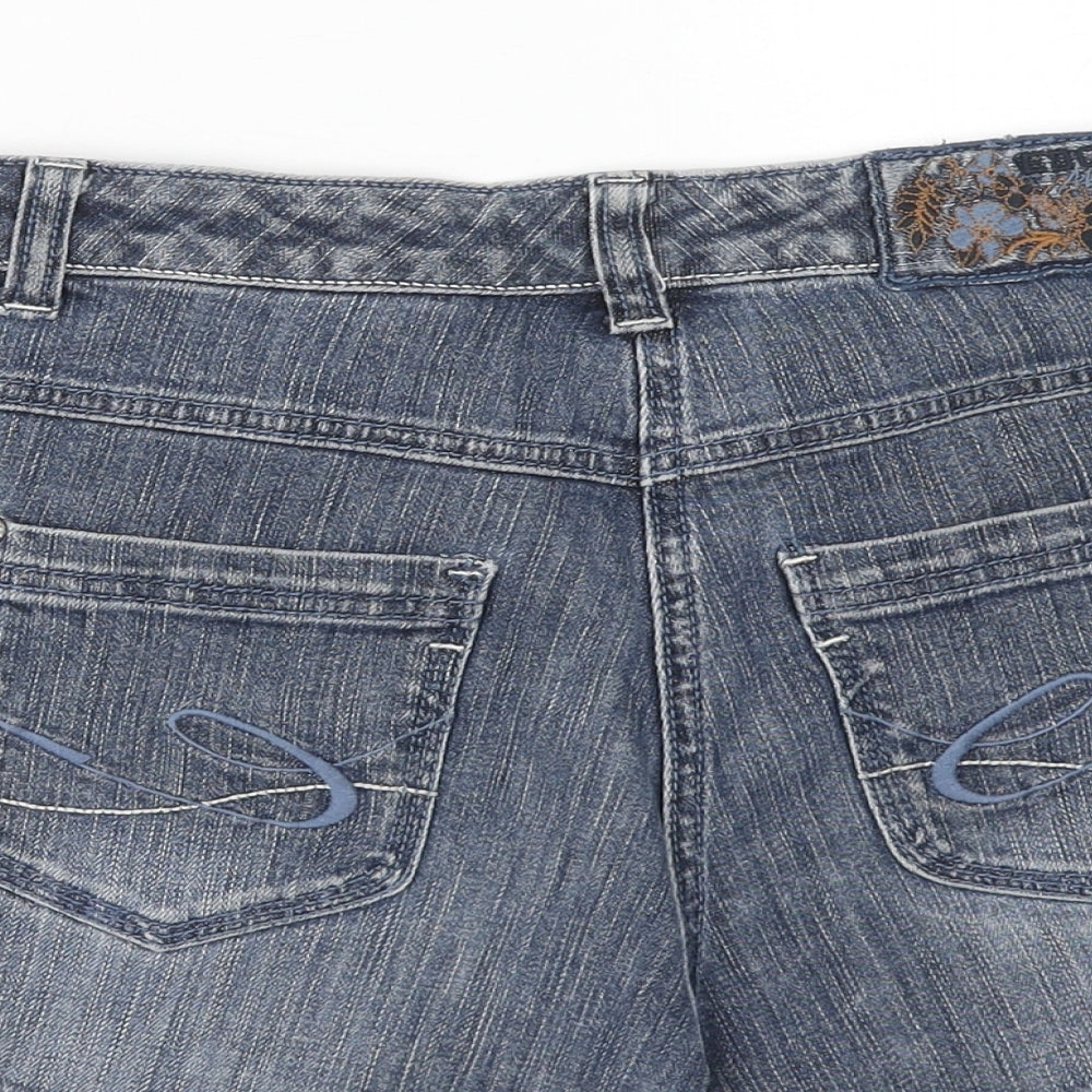 edc by Esprit Girls Blue Cotton Hot Pants Shorts Size 16 Years Regular Zip