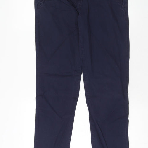 NEXT Womens Blue Cotton Trousers Size 8 Regular Zip