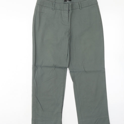The Limited Womens Green Viscose Trousers Size 30 in Regular Hook & Eye