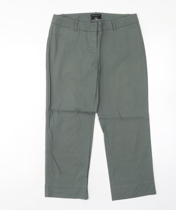 The Limited Womens Green Viscose Trousers Size 30 in Regular Hook & Eye