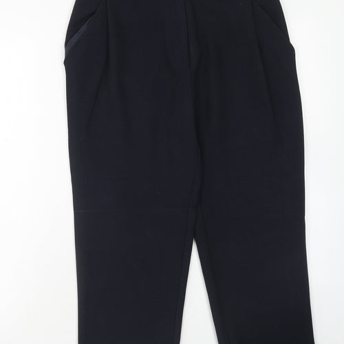 Topshop Womens Blue Polyester Trousers Size 10 Regular Hook & Eye