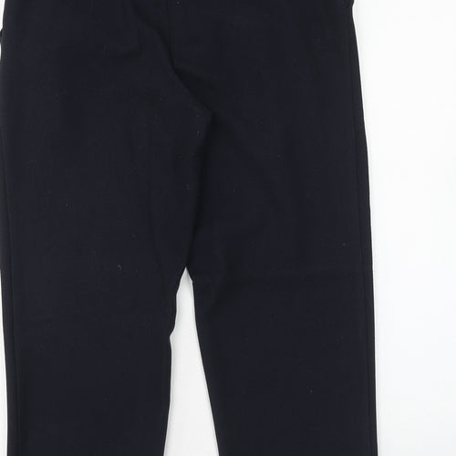 Topshop Womens Blue Polyester Trousers Size 10 Regular Hook & Eye