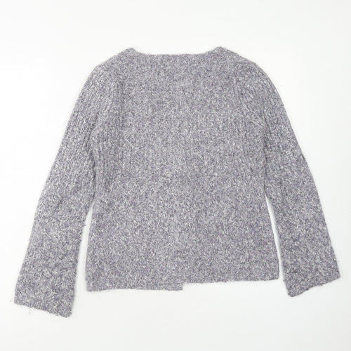 Marks and Spencer Womens Purple V-Neck Cotton Cardigan Jumper Size 8