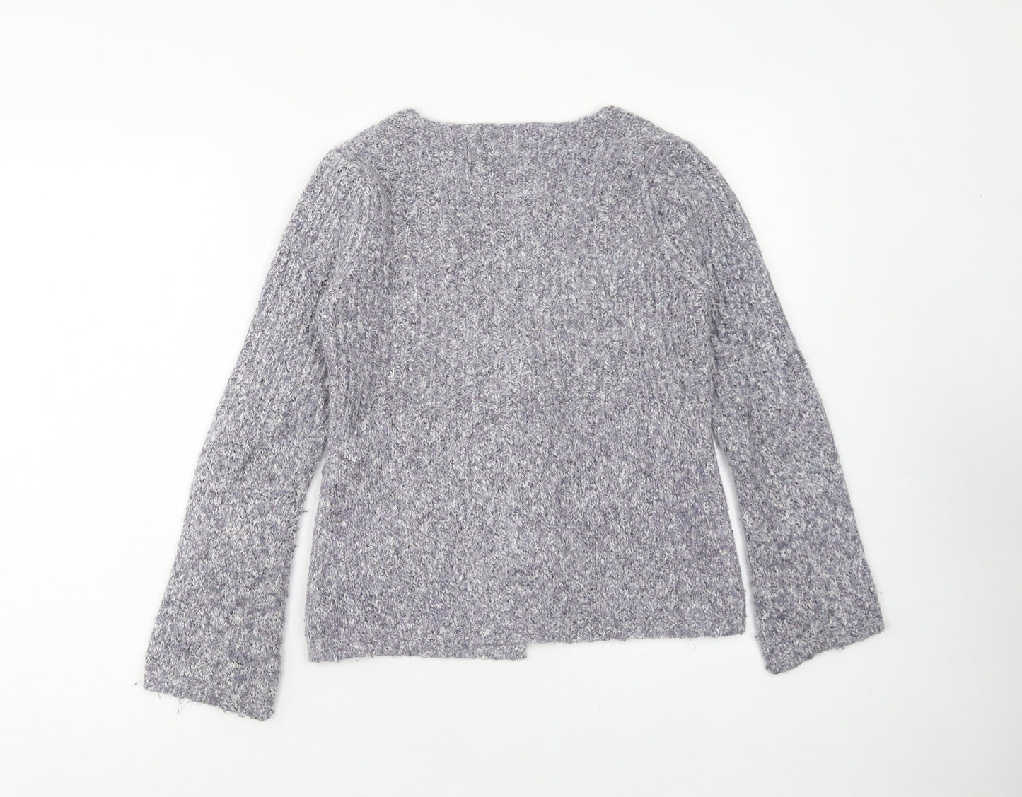 Marks and Spencer Womens Purple V-Neck Cotton Cardigan Jumper Size 8