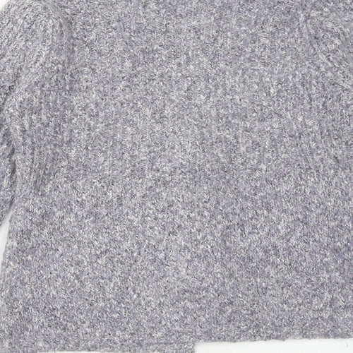 Marks and Spencer Womens Purple V-Neck Cotton Cardigan Jumper Size 8