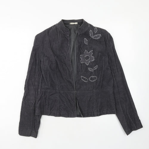 Viz A Viz Womens Grey Jacket Size 10 Hook & Eye