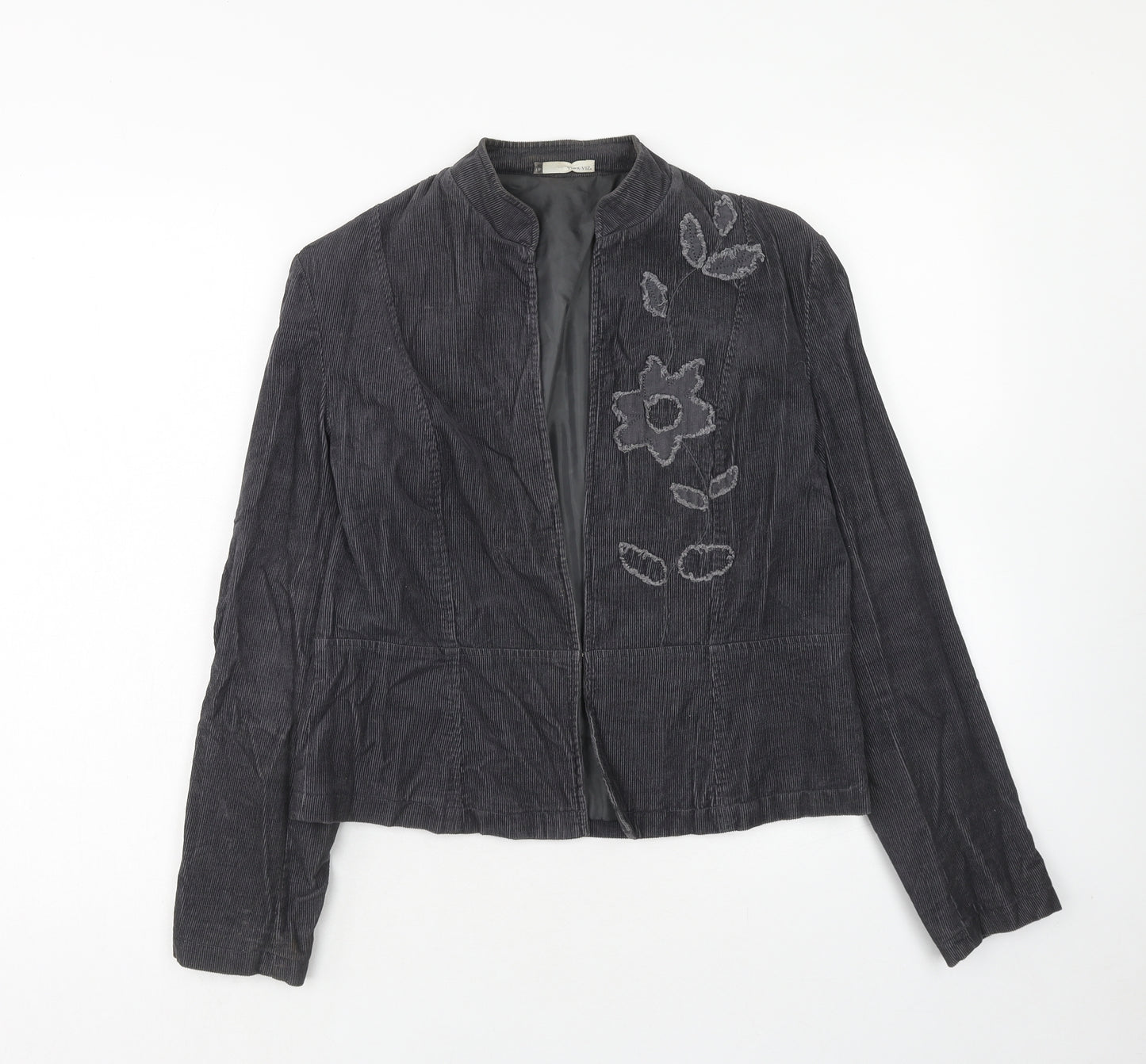 Viz A Viz Womens Grey Jacket Size 10 Hook & Eye