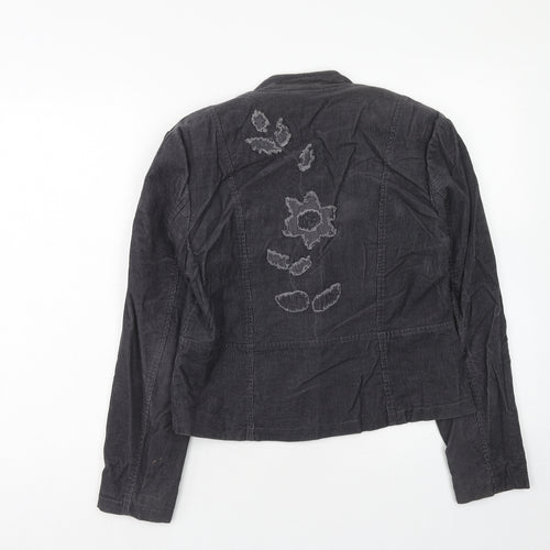 Viz A Viz Womens Grey Jacket Size 10 Hook & Eye