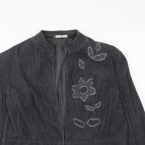 Viz A Viz Womens Grey Jacket Size 10 Hook & Eye