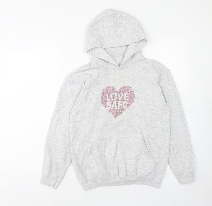 Sunderland AFC Girls Grey Cotton Pullover Hoodie Size 12-13 Years Pullover - Love Heart