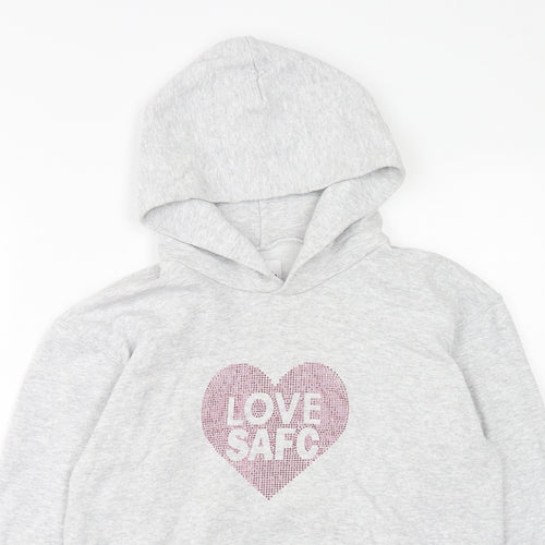 Sunderland AFC Girls Grey Cotton Pullover Hoodie Size 12-13 Years Pullover - Love Heart