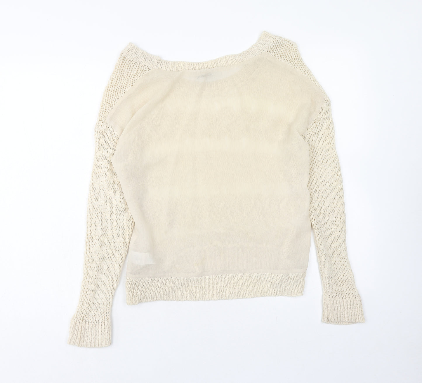 Nutmeg Girls Beige Boat Neck Cotton Pullover Jumper Size 12-13 Years Pullover