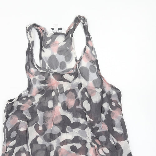 New Look Girls Grey Animal Print Viscose Basic Tank Size 13 Years Scoop Neck Pullover