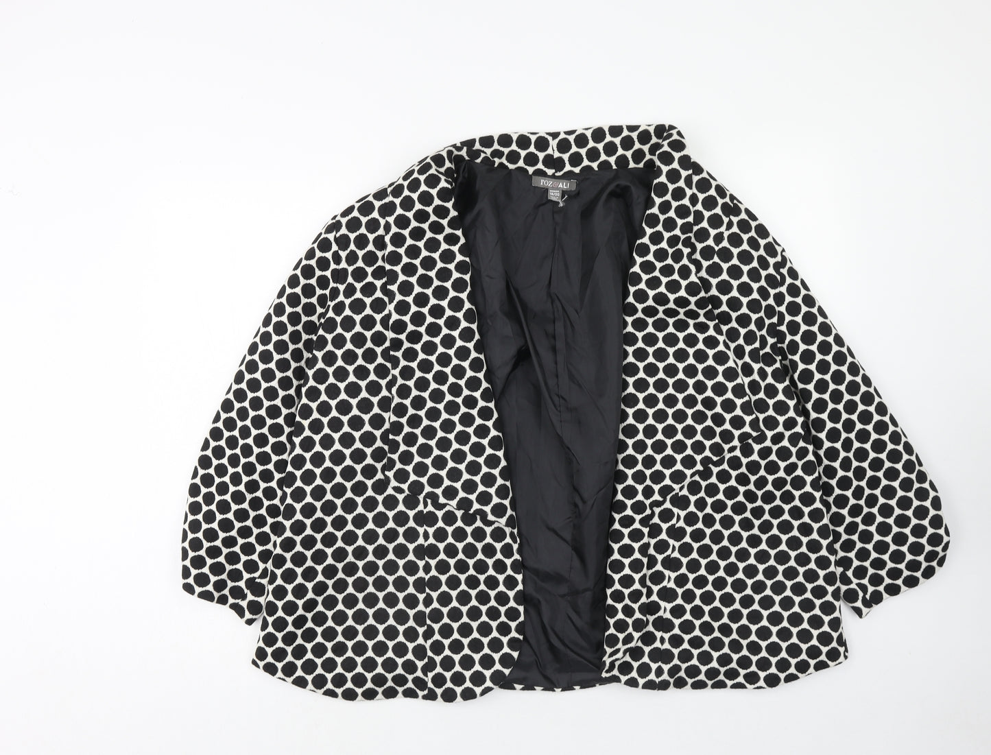 Roz & Ali Womens Black Polka Dot Jacket Blazer Size 18
