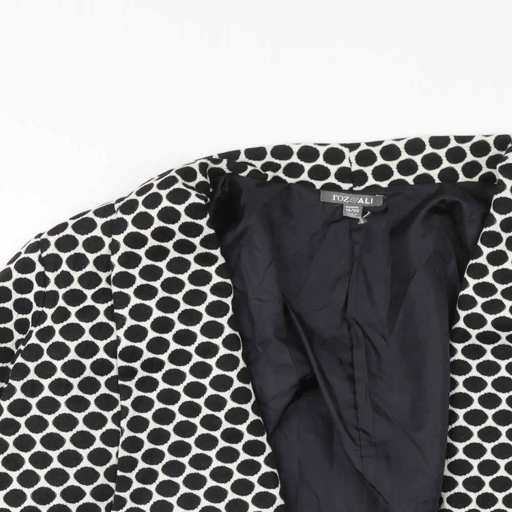 Roz & Ali Womens Black Polka Dot Jacket Blazer Size 18