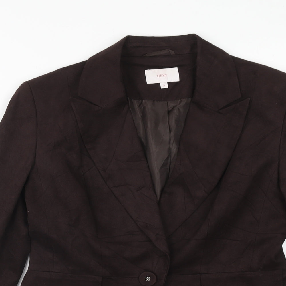 NEXT Womens Brown Jacket Blazer Size 8 Button