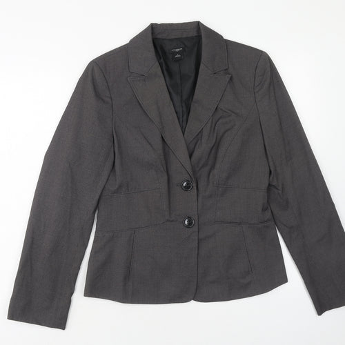 Ann Taylor Womens Grey Jacket Blazer Size 8 Button