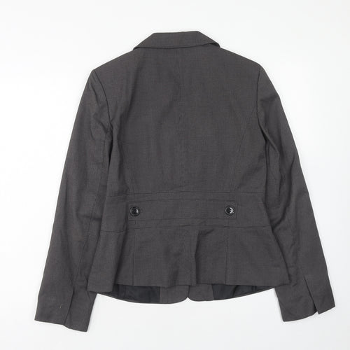 Ann Taylor Womens Grey Jacket Blazer Size 8 Button