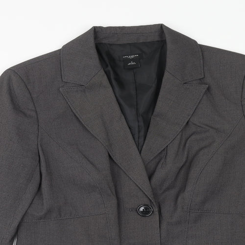 Ann Taylor Womens Grey Jacket Blazer Size 8 Button
