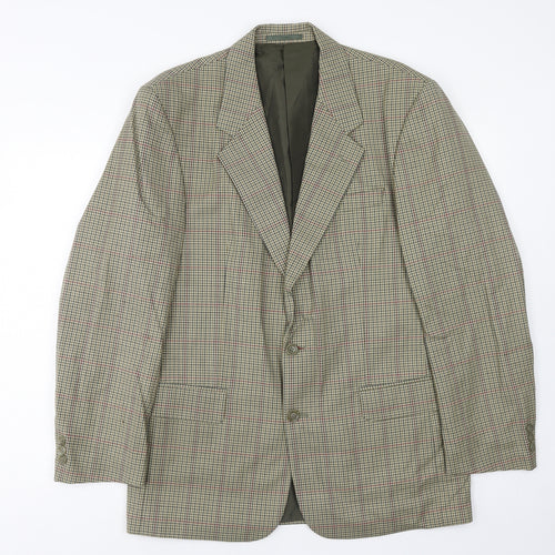 BHS Mens Grey Check Wool Jacket Suit Jacket Size 40 Regular