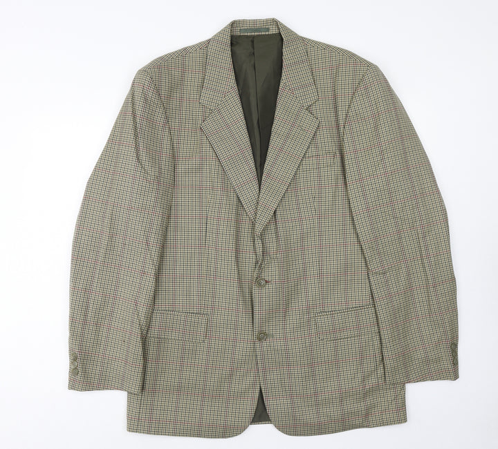 BHS Mens Grey Check Wool Jacket Suit Jacket Size 40 Regular