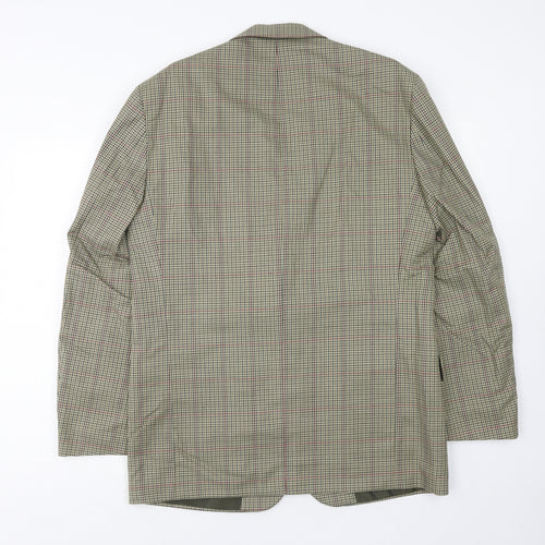 BHS Mens Grey Check Wool Jacket Suit Jacket Size 40 Regular