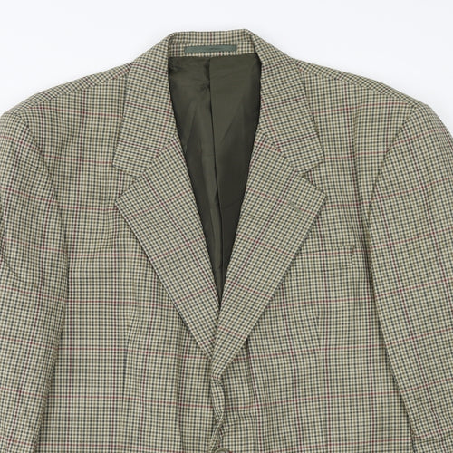BHS Mens Grey Check Wool Jacket Suit Jacket Size 40 Regular