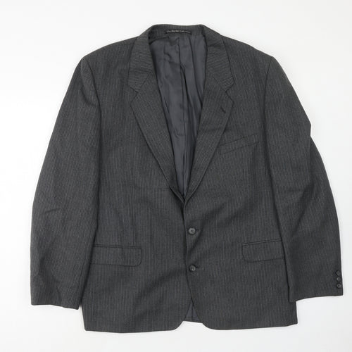The Burton Collection Mens Grey Wool Jacket Suit Jacket Size 44 Regular