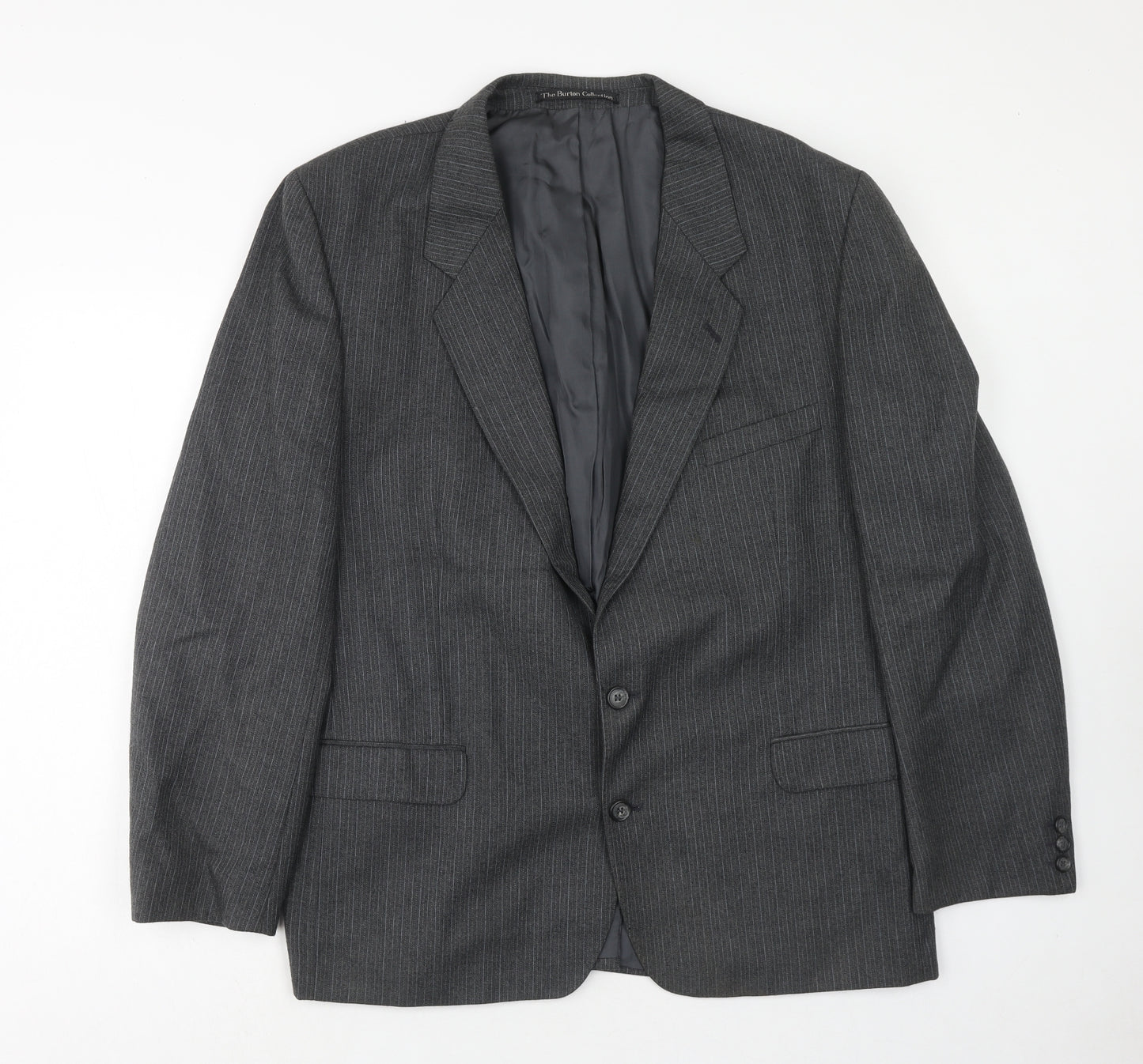 The Burton Collection Mens Grey Wool Jacket Suit Jacket Size 44 Regular