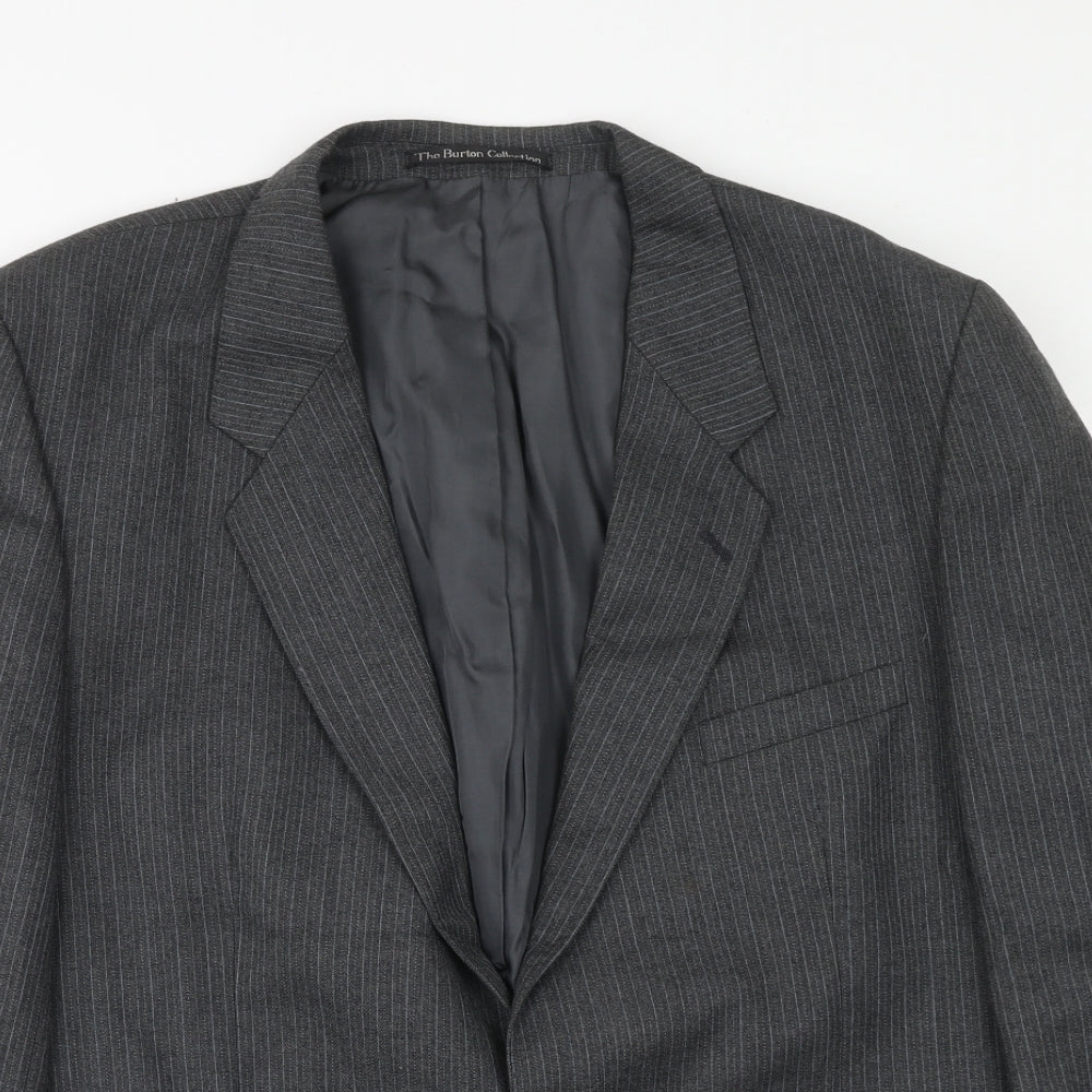The Burton Collection Mens Grey Wool Jacket Suit Jacket Size 44 Regular