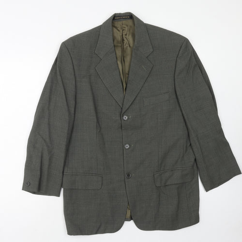 Marks and Spencer Mens Grey Wool Jacket Suit Jacket Size 38 Regular