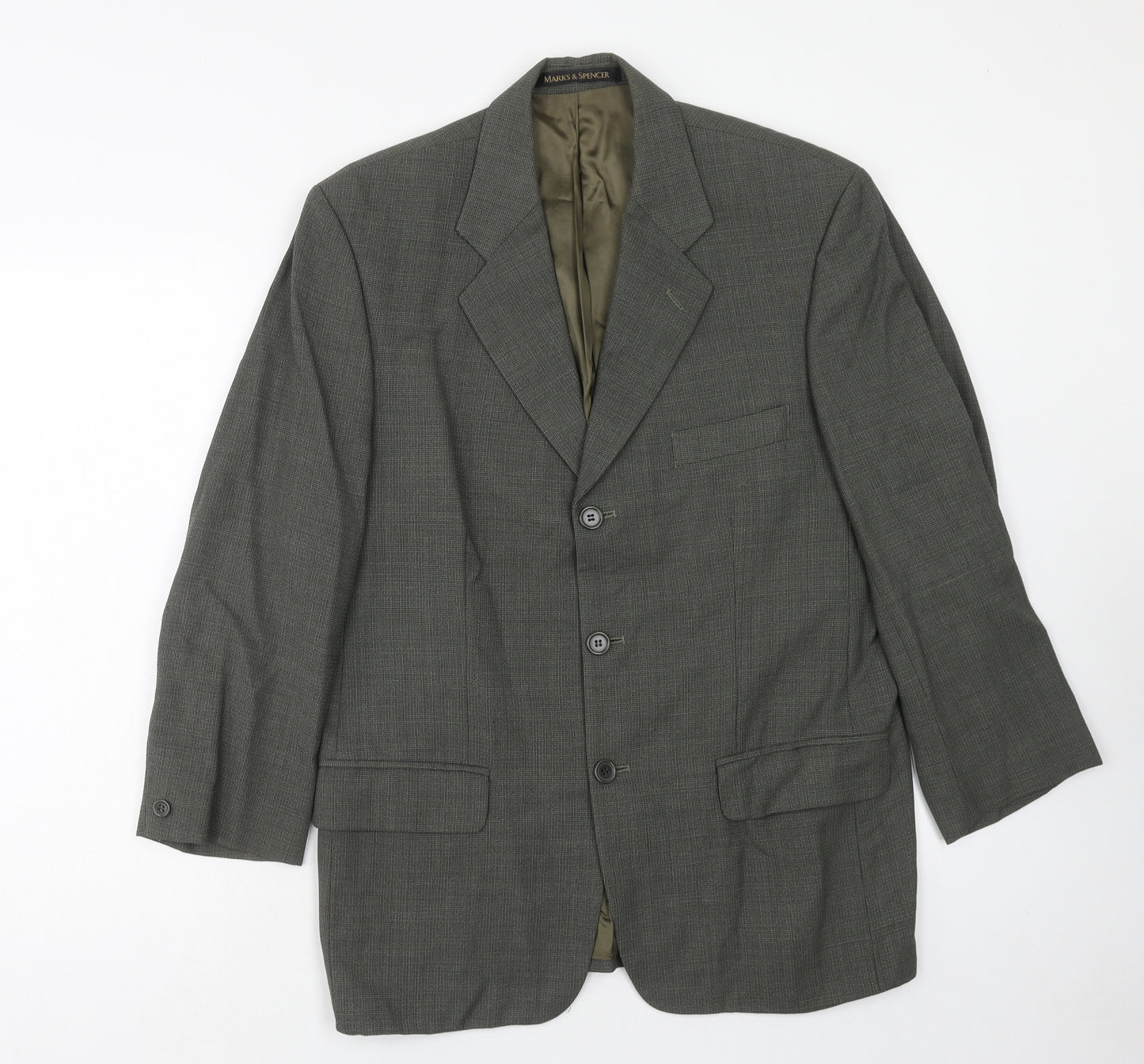 Marks and Spencer Mens Grey Wool Jacket Suit Jacket Size 38 Regular