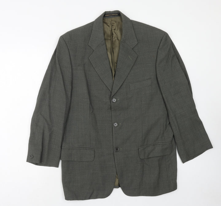 Marks and Spencer Mens Grey Wool Jacket Suit Jacket Size 38 Regular